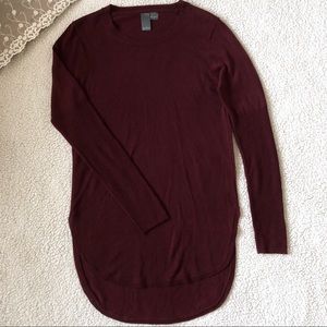 Long Sleeve Burgundy Sweater